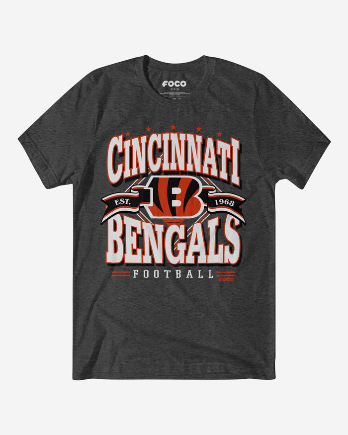 Cincinnati Bengals Established Banner T-Shirt FOCO Dark Grey Heather S - FOCO.com