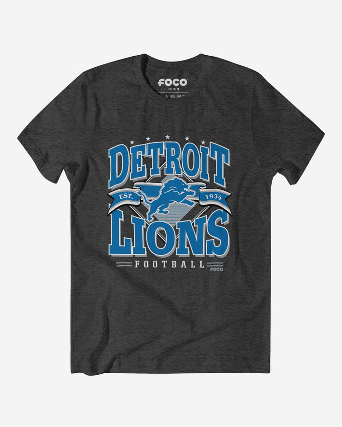 Detroit Lions Established Banner T-Shirt FOCO Dark Grey Heather S - FOCO.com