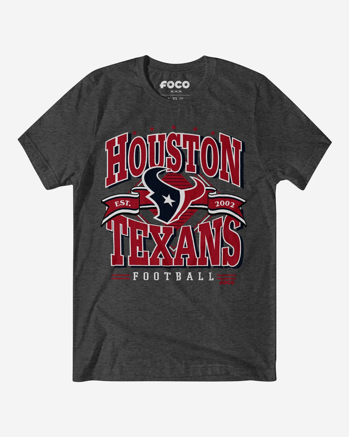 Houston Texans Established Banner T-Shirt FOCO Dark Grey Heather S - FOCO.com