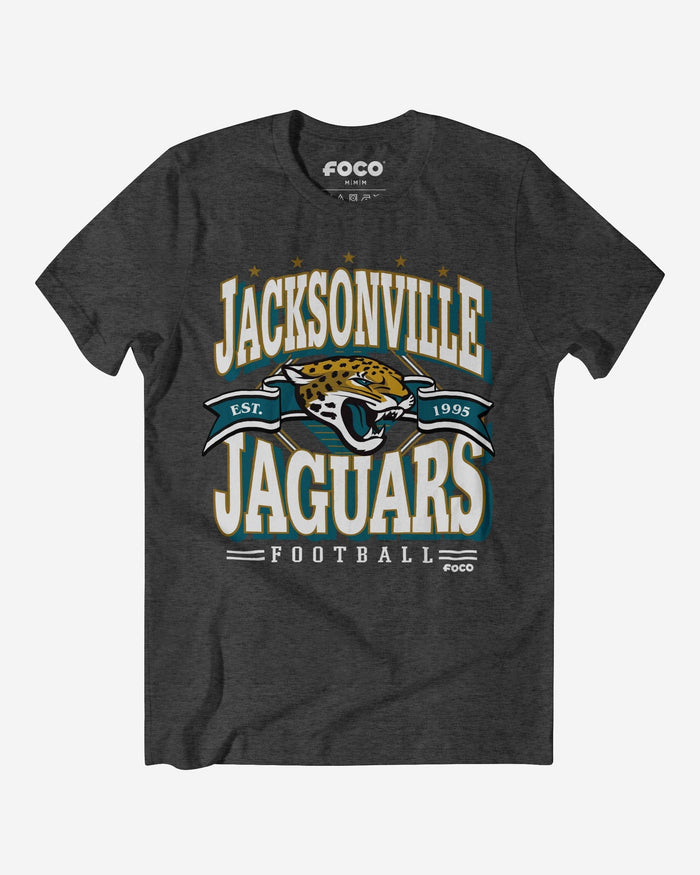 Jacksonville Jaguars Established Banner T-Shirt FOCO Dark Grey Heather S - FOCO.com