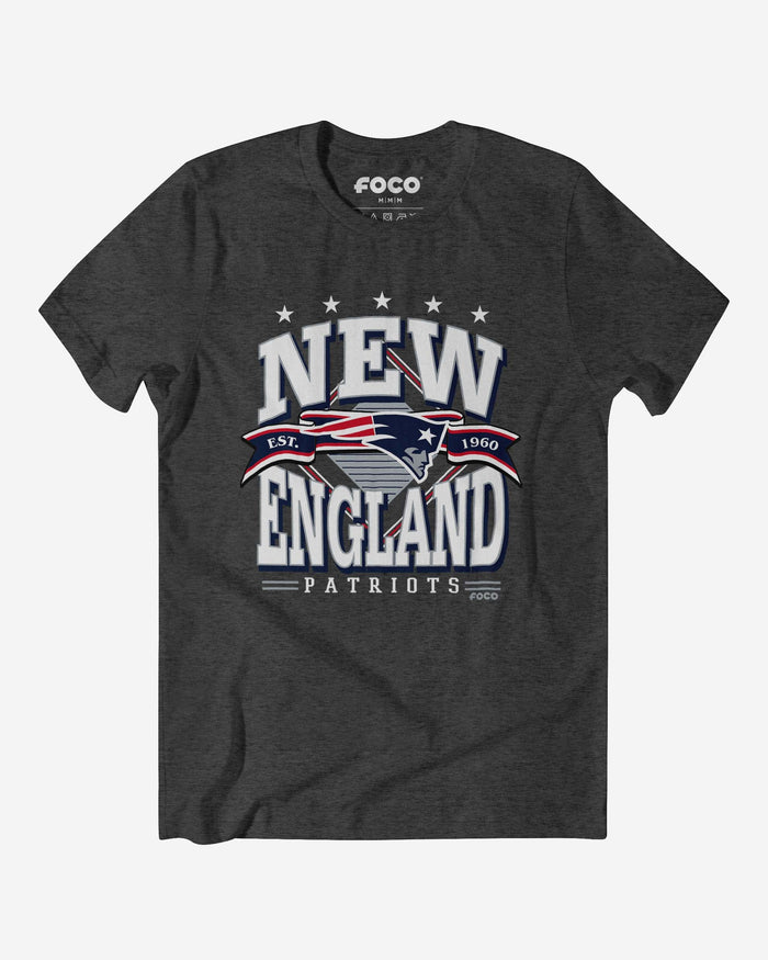 New England Patriots Established Banner T-Shirt FOCO Dark Grey Heather S - FOCO.com