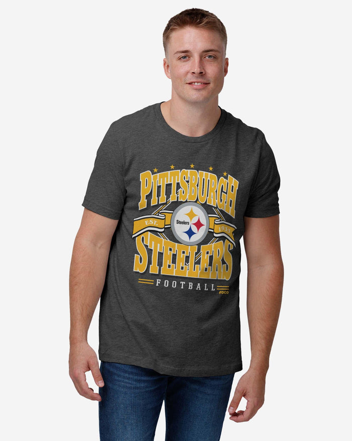 Pittsburgh Steelers Established Banner T-Shirt FOCO - FOCO.com