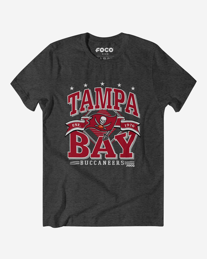 Tampa Bay Buccaneers Established Banner T-Shirt FOCO Dark Grey Heather S - FOCO.com