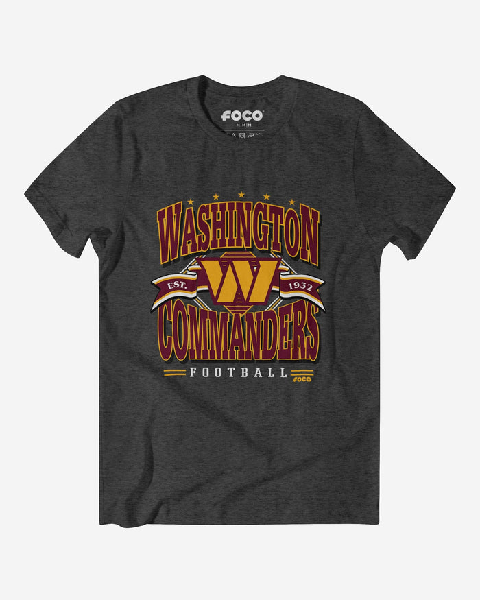 Washington Commanders Established Banner T-Shirt FOCO Dark Grey Heather S - FOCO.com