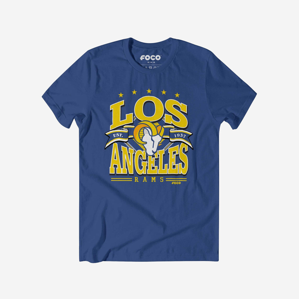 Los Angeles Rams Established Banner T-Shirt FOCO True Royal S - FOCO.com