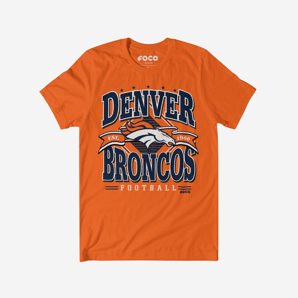 Denver Broncos Established Banner T-Shirt FOCO Orange S - FOCO.com