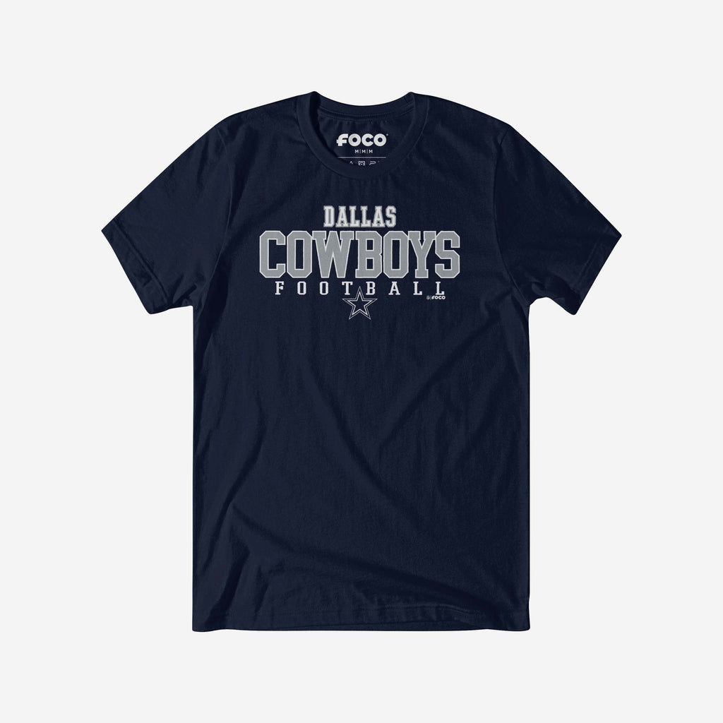 Dallas Cowboys Football Wordmark T-Shirt FOCO Navy S - FOCO.com