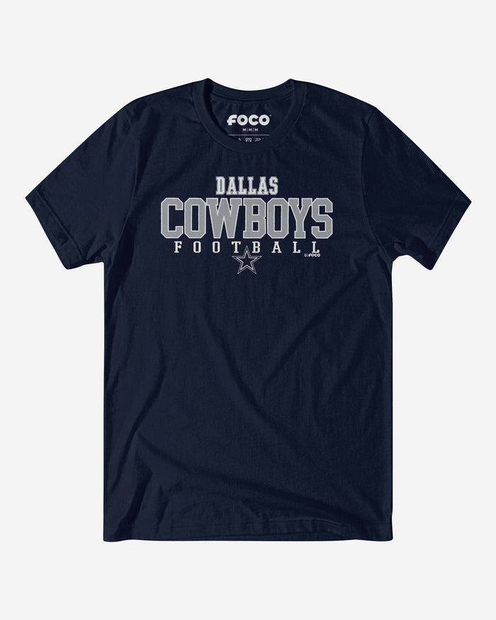 Dallas Cowboys Football Wordmark T-Shirt FOCO Navy S - FOCO.com