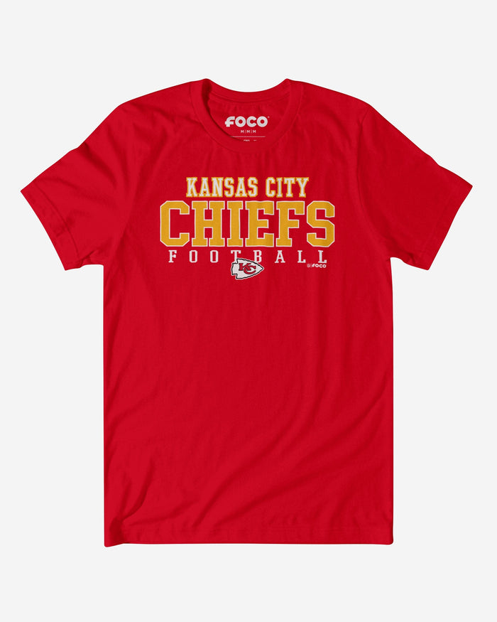 Kansas City Chiefs Football Wordmark T-Shirt FOCO Red S - FOCO.com