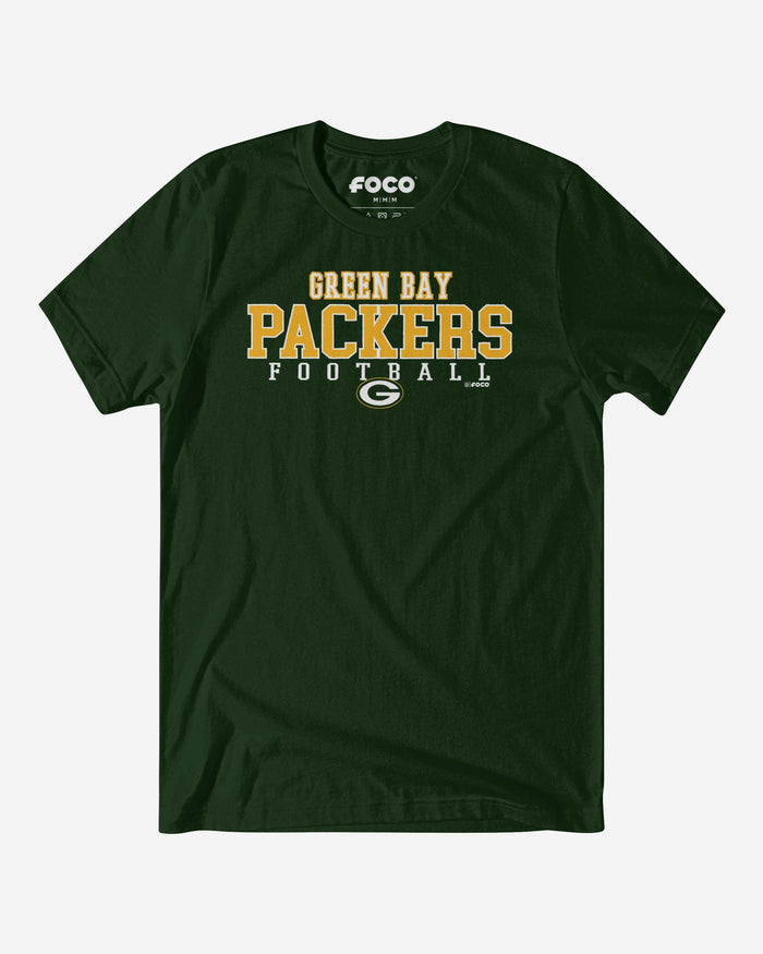 Green Bay Packers Football Wordmark T-Shirt FOCO S - FOCO.com