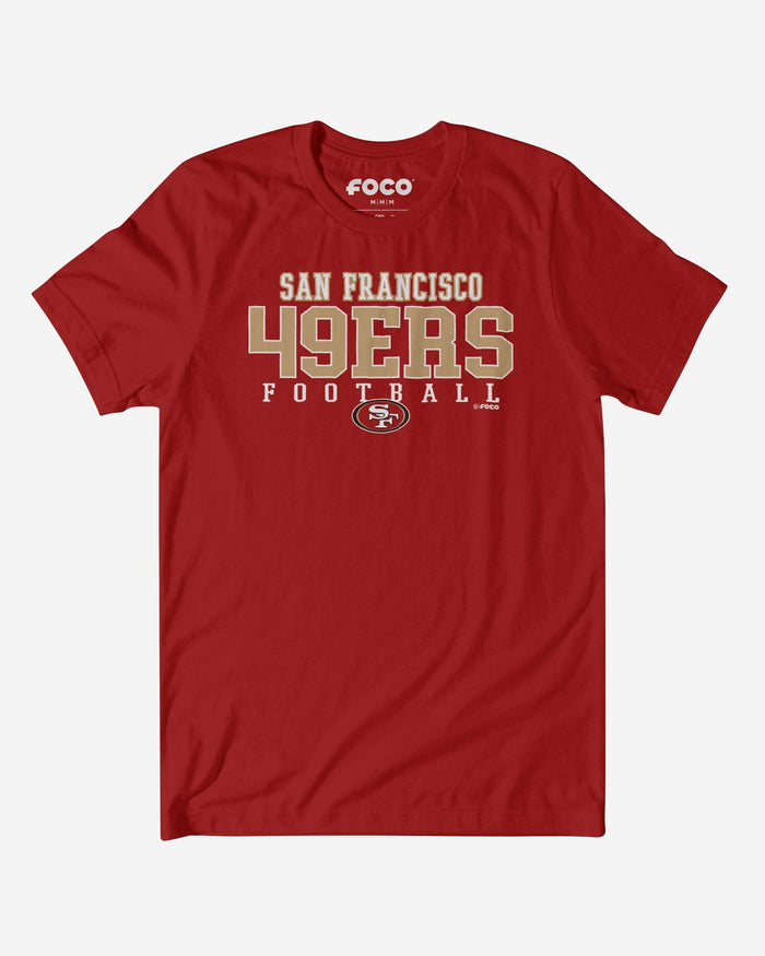 San Francisco 49ers Football Wordmark T-Shirt FOCO Canvas Red S - FOCO.com