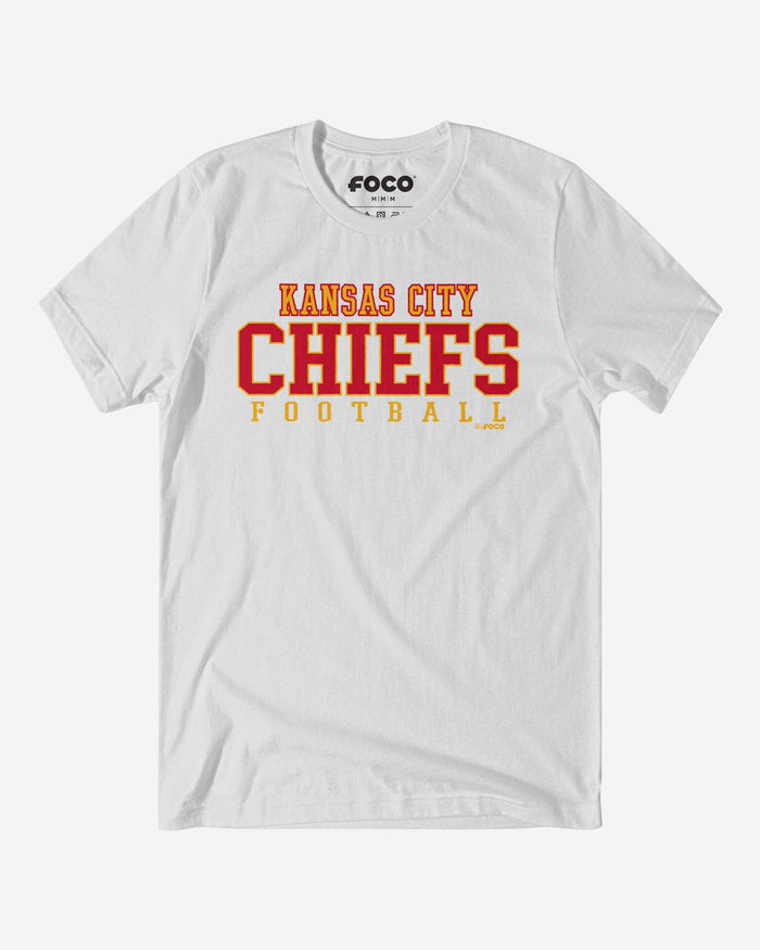 Kansas City Chiefs Football Wordmark T-Shirt FOCO White S - FOCO.com