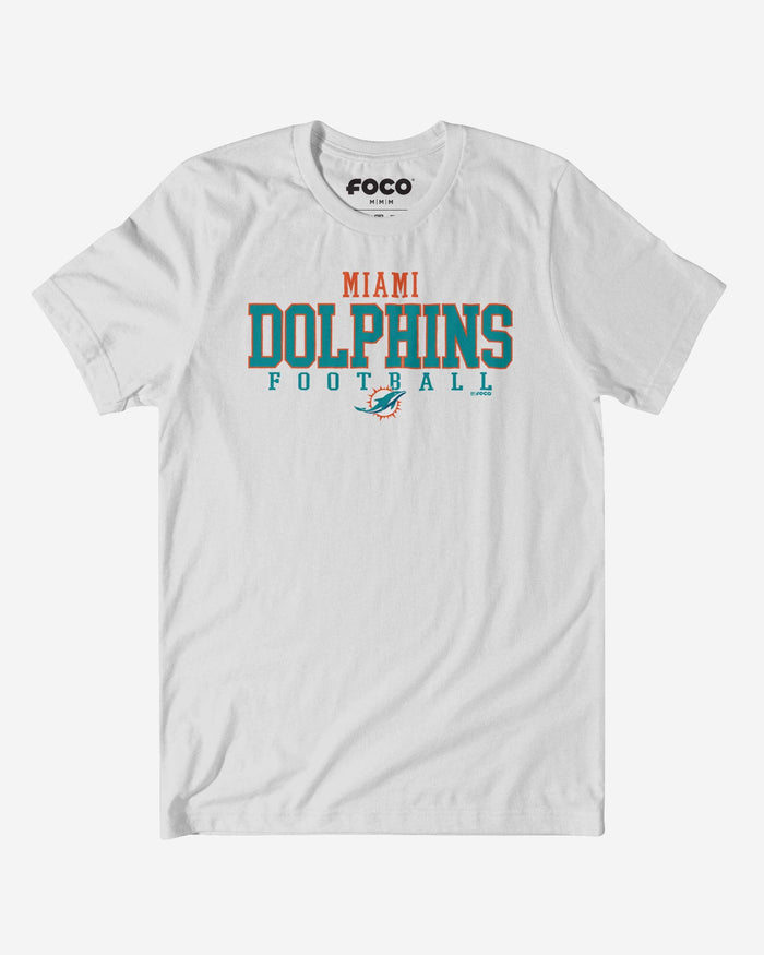 Miami Dolphins Football Wordmark T-Shirt FOCO White S - FOCO.com