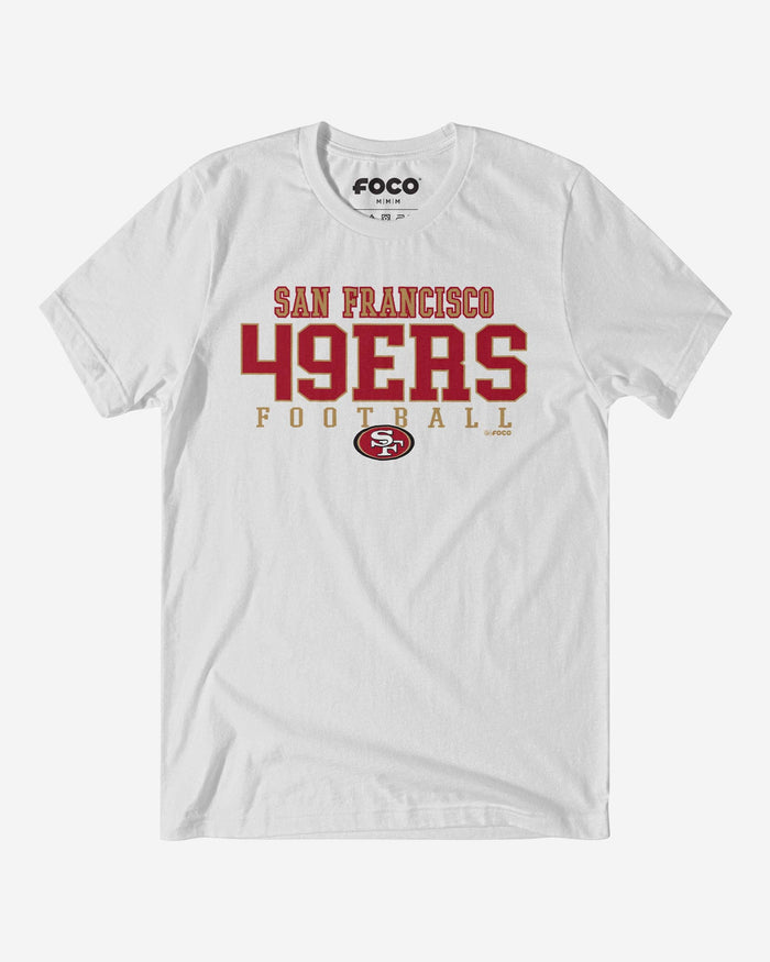 San Francisco 49ers Football Wordmark T-Shirt FOCO White S - FOCO.com