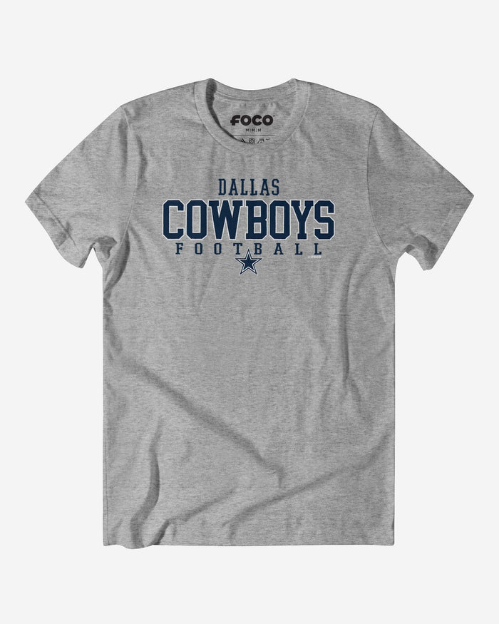 Dallas Cowboys Football Wordmark T-Shirt FOCO Athletic Heather S - FOCO.com