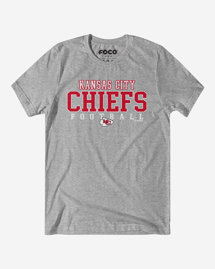 Kansas City Chiefs Football Wordmark T-Shirt FOCO Athletic Heather S - FOCO.com