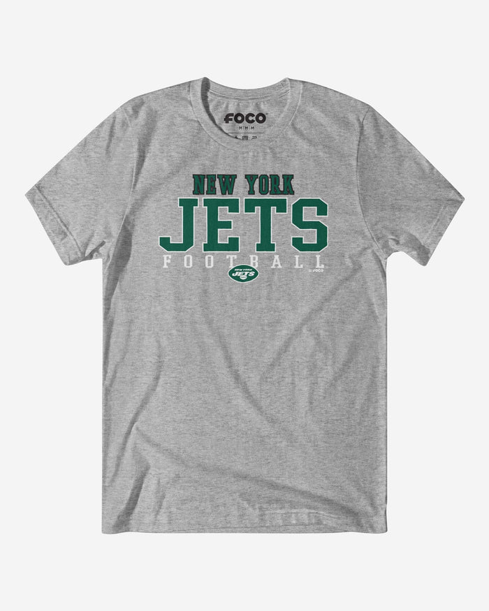 New York Jets Football Wordmark T-Shirt FOCO Athletic Heather S - FOCO.com