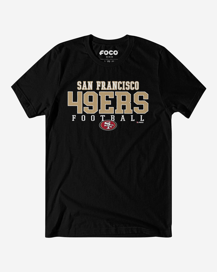 San Francisco 49ers Football Wordmark T-Shirt FOCO Black S - FOCO.com