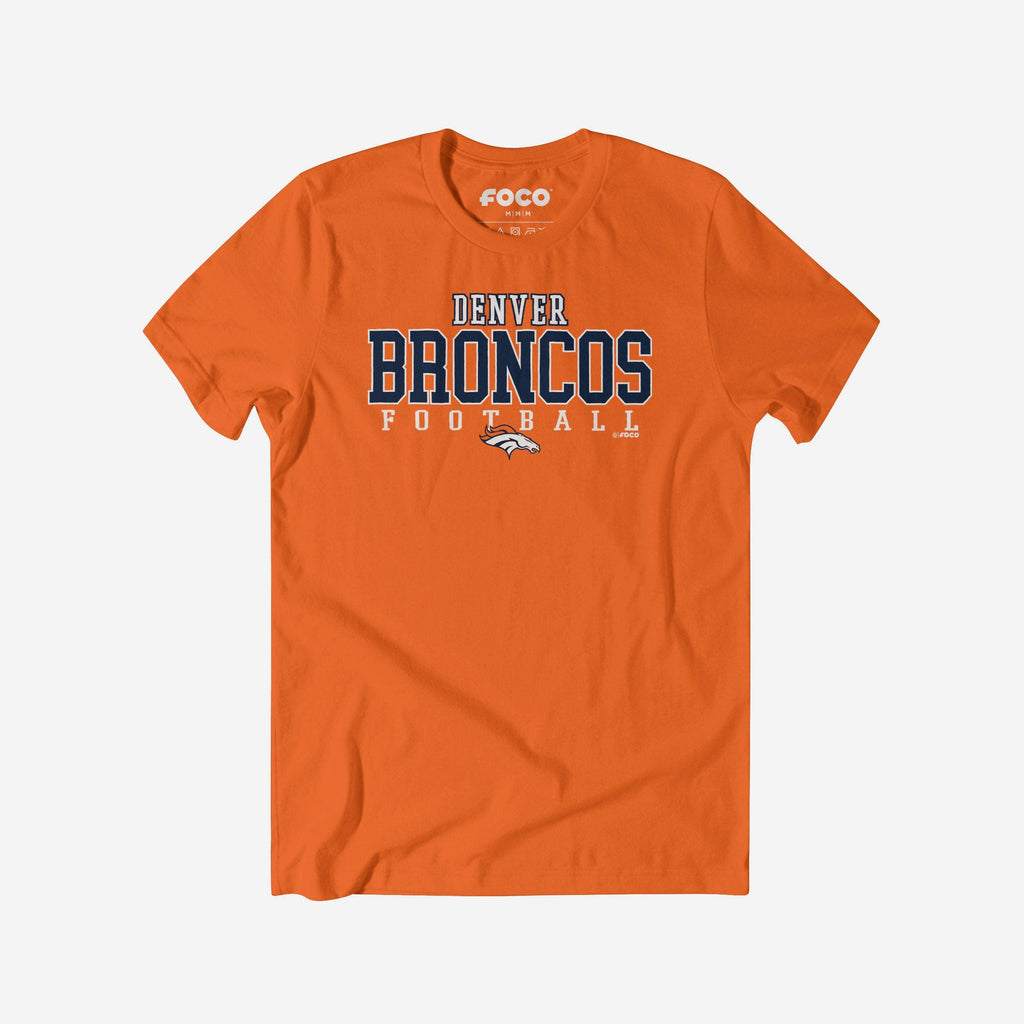Denver Broncos Football Wordmark T-Shirt FOCO S - FOCO.com
