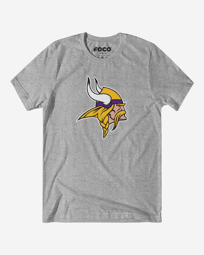 Minnesota Vikings Primary Logo T-Shirt FOCO Athletic Heather S - FOCO.com