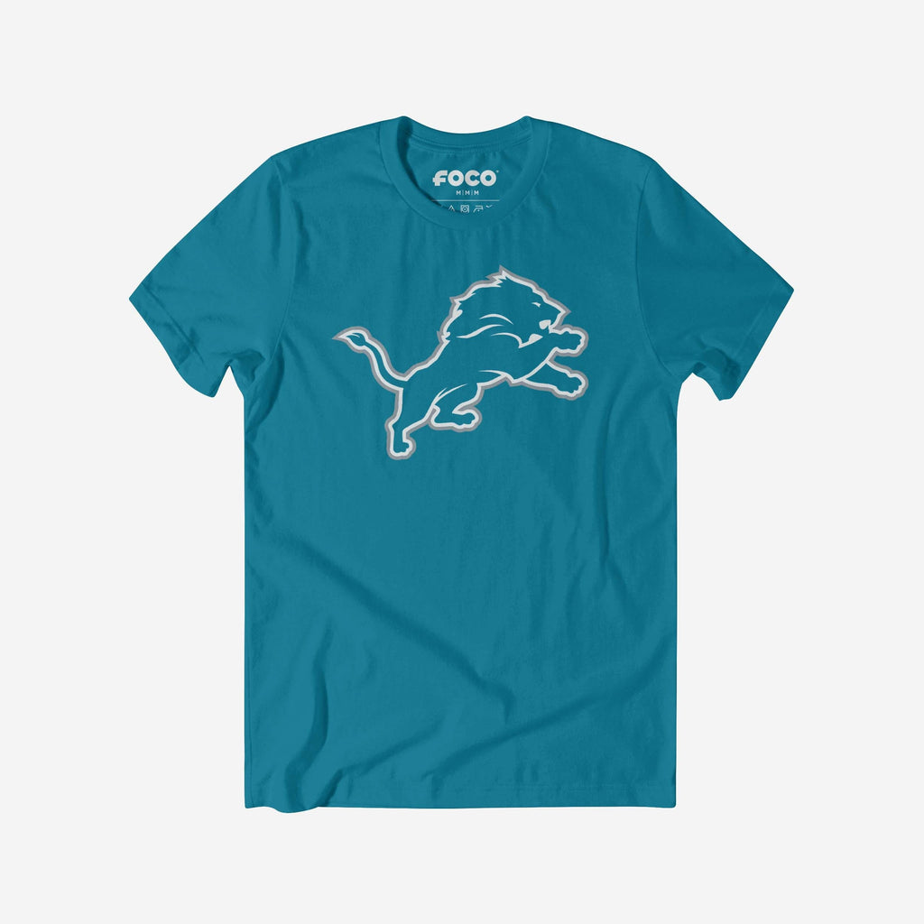 Detroit Lions Primary Logo T-Shirt FOCO Neon Blue S - FOCO.com
