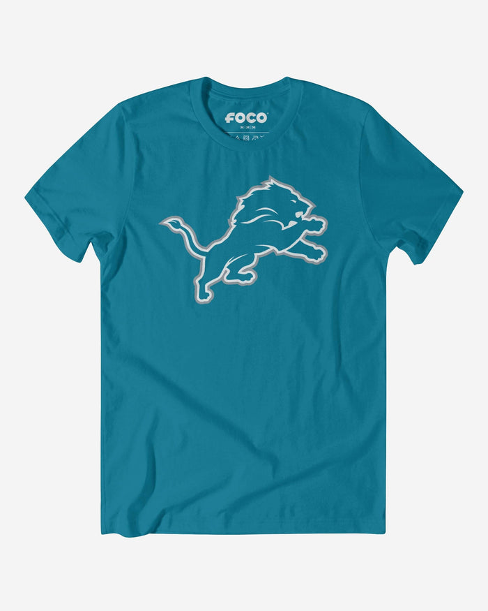 Detroit Lions Primary Logo T-Shirt FOCO Neon Blue S - FOCO.com