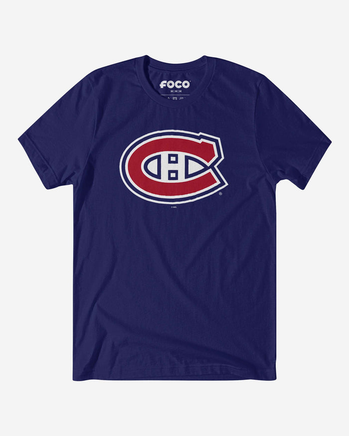 Montreal Canadiens Primary Logo T-Shirt FOCO Team Navy S - FOCO.com