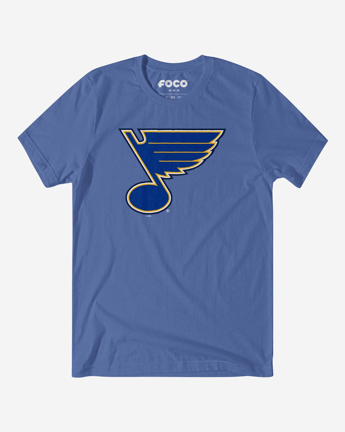 St Louis Blues Primary Logo T-Shirt FOCO Columbia Blue S - FOCO.com