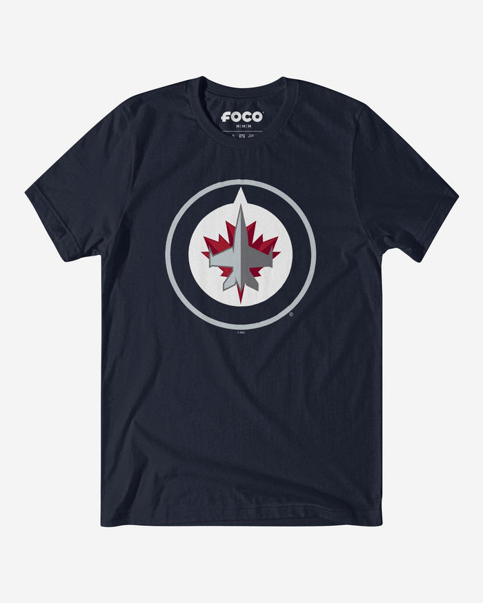 Winnipeg Jets Primary Logo T-Shirt FOCO Navy S - FOCO.com