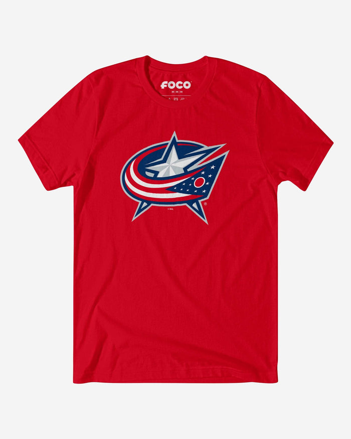 Columbus Blue Jackets Primary Logo T-Shirt FOCO Red S - FOCO.com