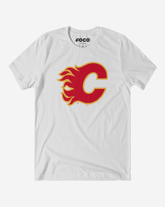 Calgary Flames Primary Logo T-Shirt FOCO White S - FOCO.com