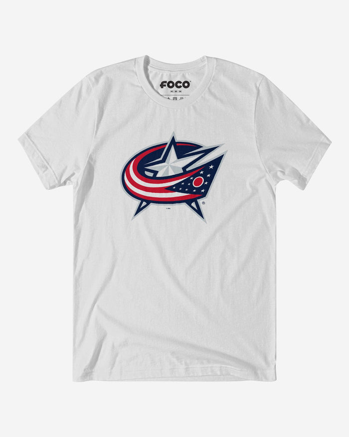 Columbus Blue Jackets Primary Logo T-Shirt FOCO White S - FOCO.com