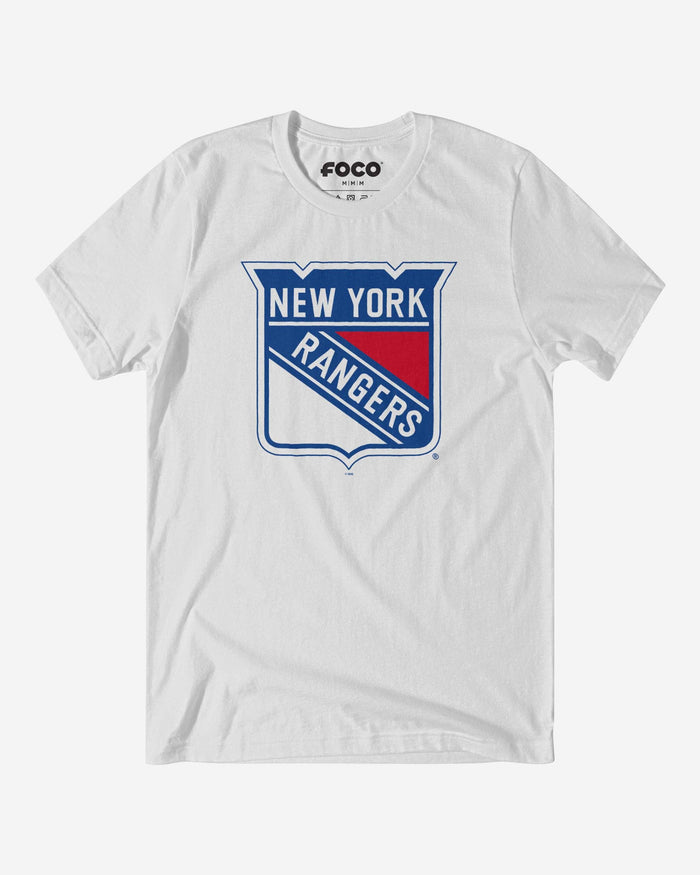 New York Rangers Primary Logo T-Shirt FOCO White S - FOCO.com