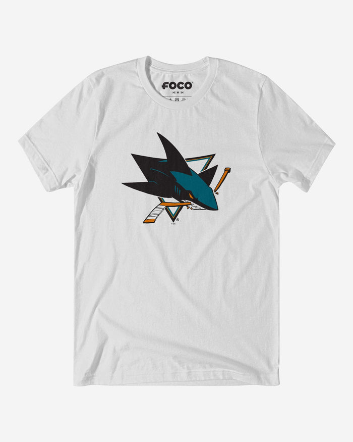 San Jose Sharks Primary Logo T-Shirt FOCO White S - FOCO.com