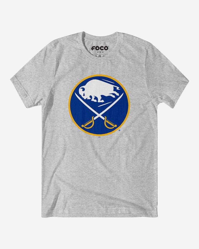 Buffalo Sabres Primary Logo T-Shirt FOCO Athletic Heather S - FOCO.com