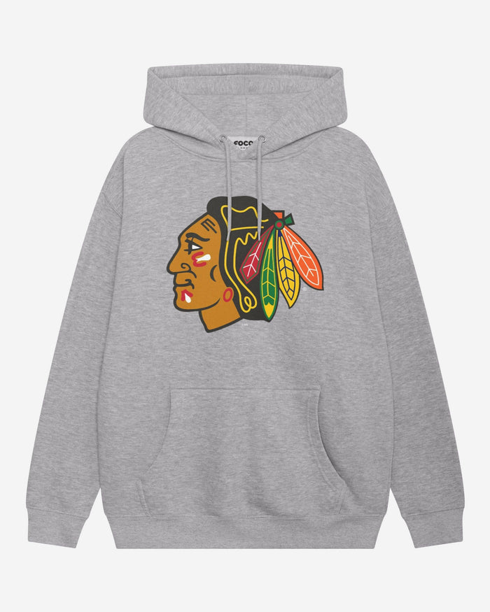 Chicago Blackhawks Primary Logo Hoodie FOCO Athletic Heather S - FOCO.com