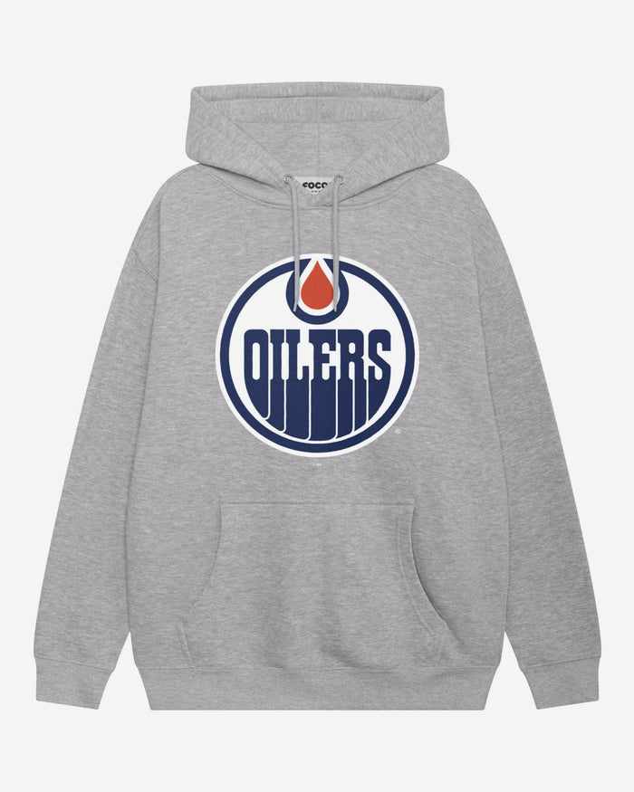 Edmonton Oilers Primary Logo Hoodie FOCO Athletic Heather S - FOCO.com