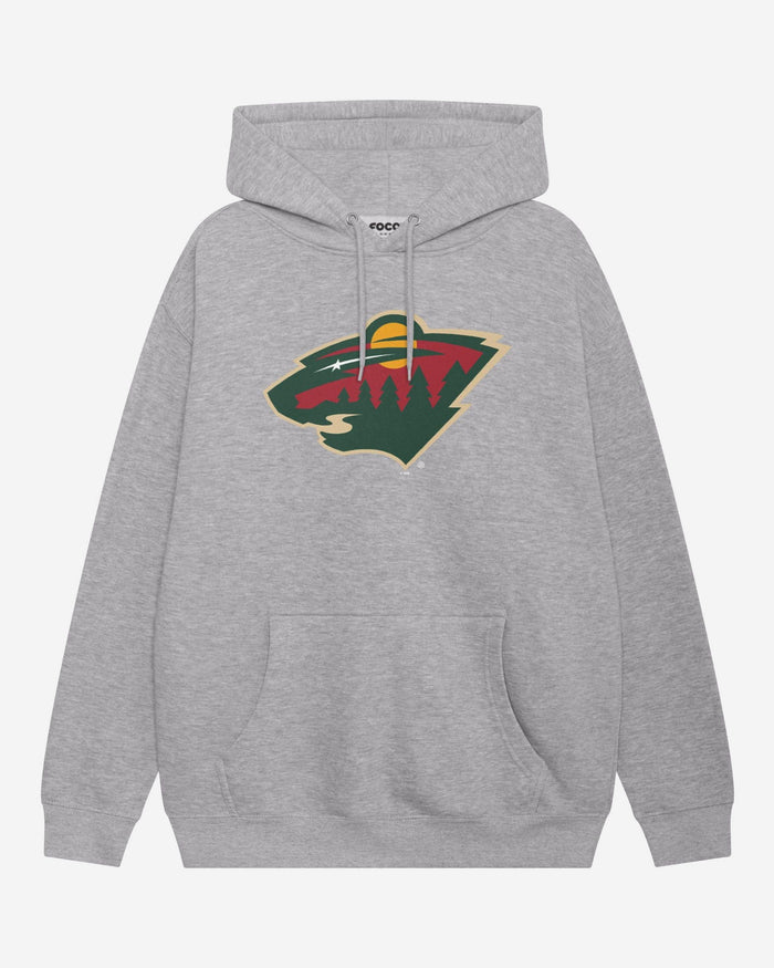 Minnesota Wild Primary Logo Hoodie FOCO Athletic Heather S - FOCO.com