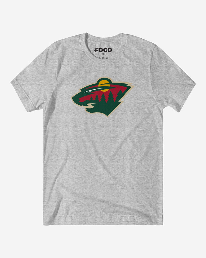 Minnesota Wild Primary Logo T-Shirt FOCO Athletic Heather S - FOCO.com