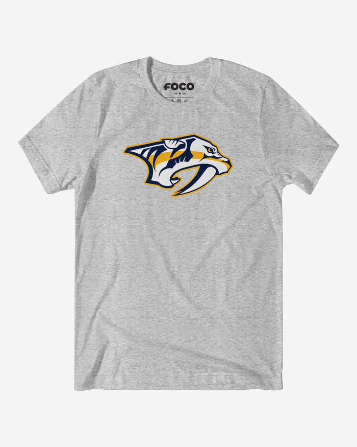 Nashville Predators Primary Logo T-Shirt FOCO Athletic Heather S - FOCO.com