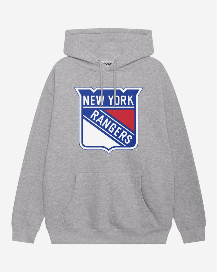 New York Rangers Primary Logo Hoodie FOCO Athletic Heather S - FOCO.com