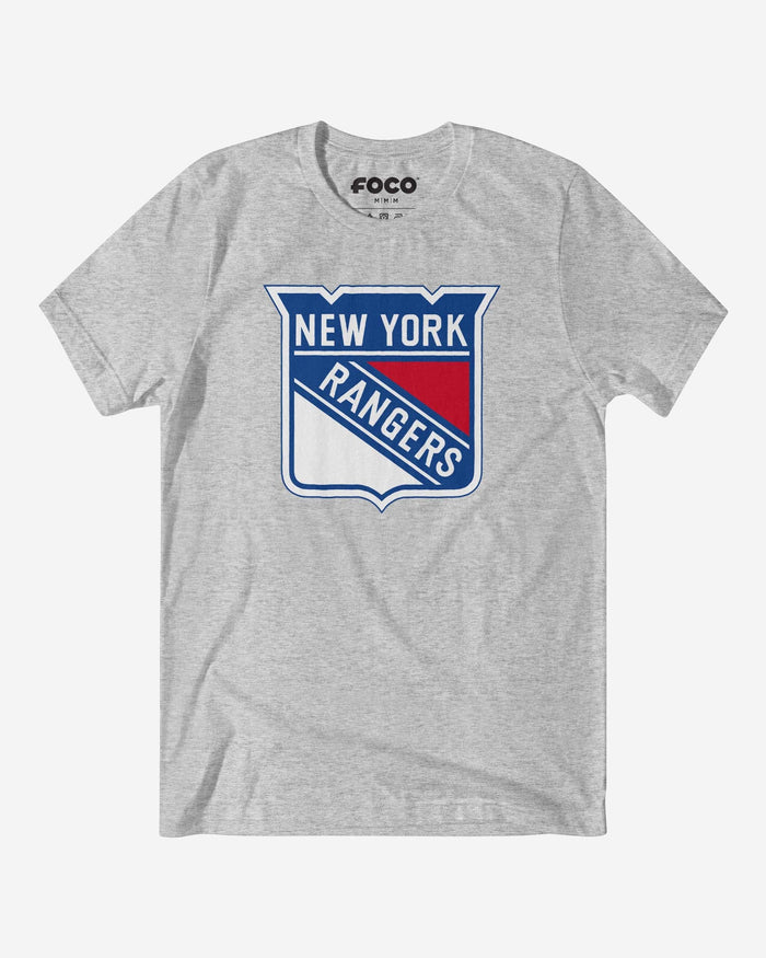 New York Rangers Primary Logo T-Shirt FOCO Athletic Heather S - FOCO.com