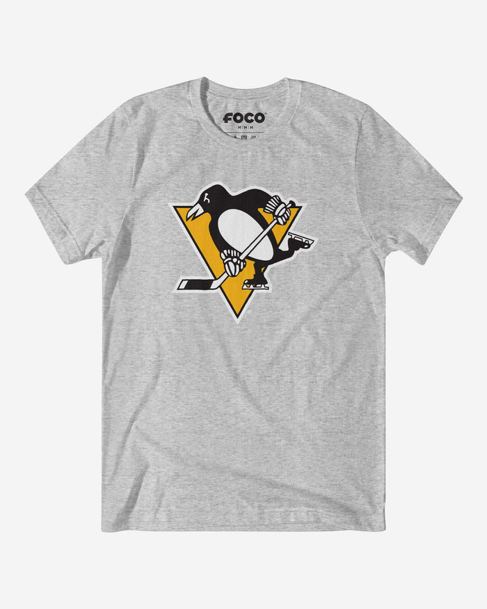 Pittsburgh Penguins Primary Logo T-Shirt FOCO Athletic Heather S - FOCO.com