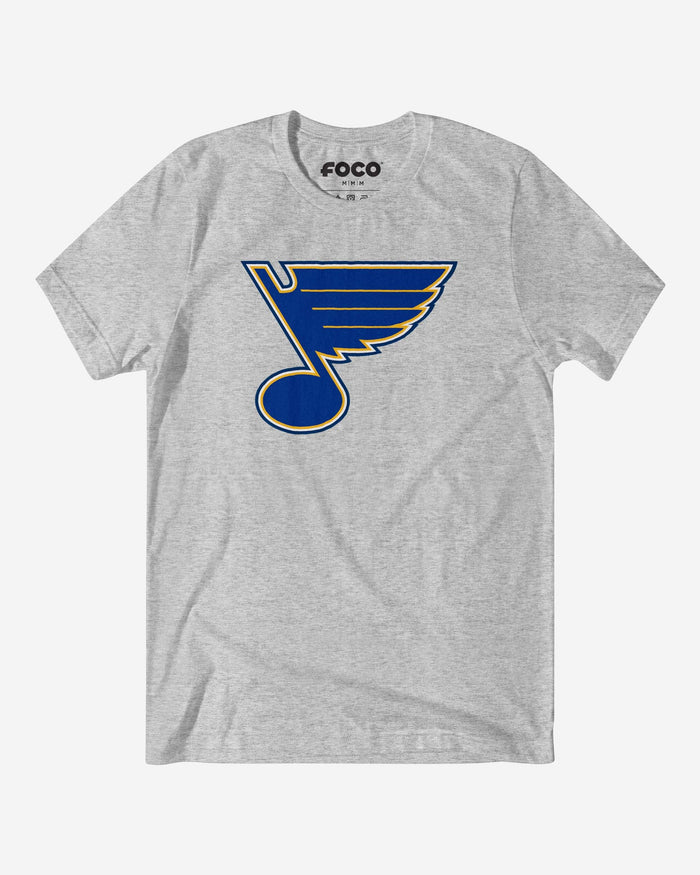 St Louis Blues Primary Logo T-Shirt FOCO Athletic Heather S - FOCO.com