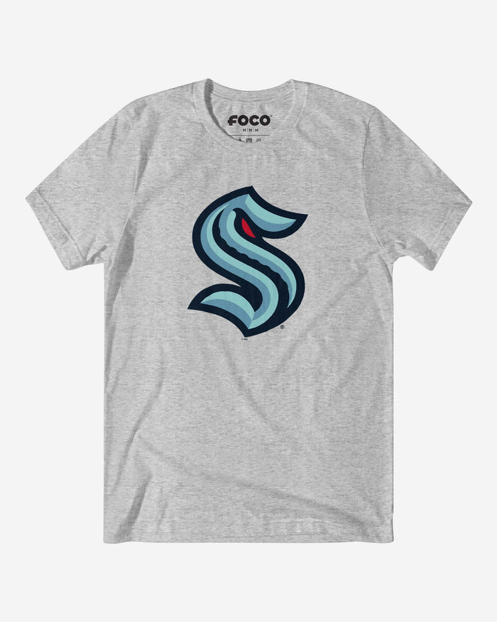 Seattle Kraken Primary Logo T-Shirt FOCO Athletic Heather S - FOCO.com