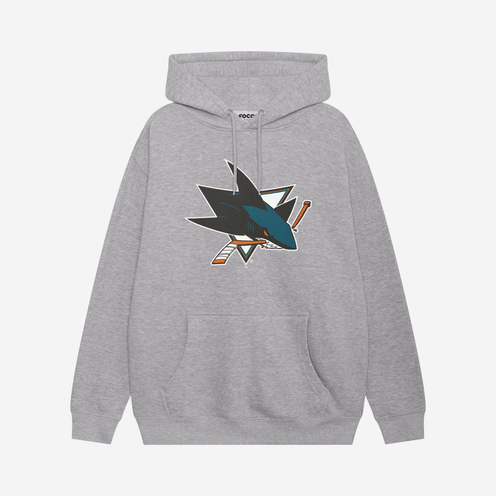 San Jose Sharks Primary Logo Hoodie FOCO Athletic Heather S - FOCO.com