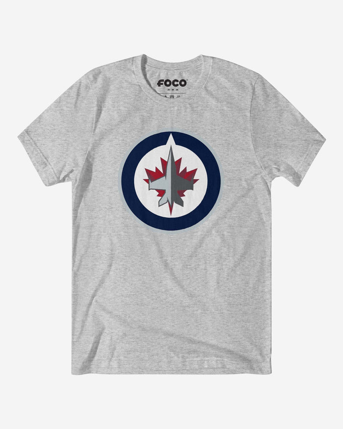 Winnipeg Jets Primary Logo T-Shirt FOCO Athletic Heather S - FOCO.com