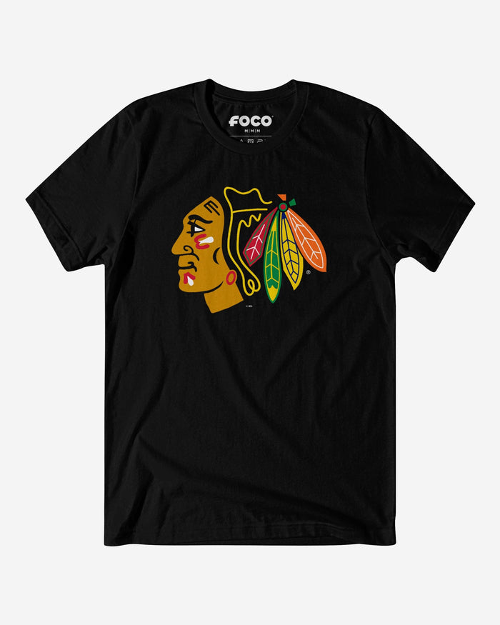 Chicago Blackhawks Primary Logo T-Shirt FOCO Black S - FOCO.com