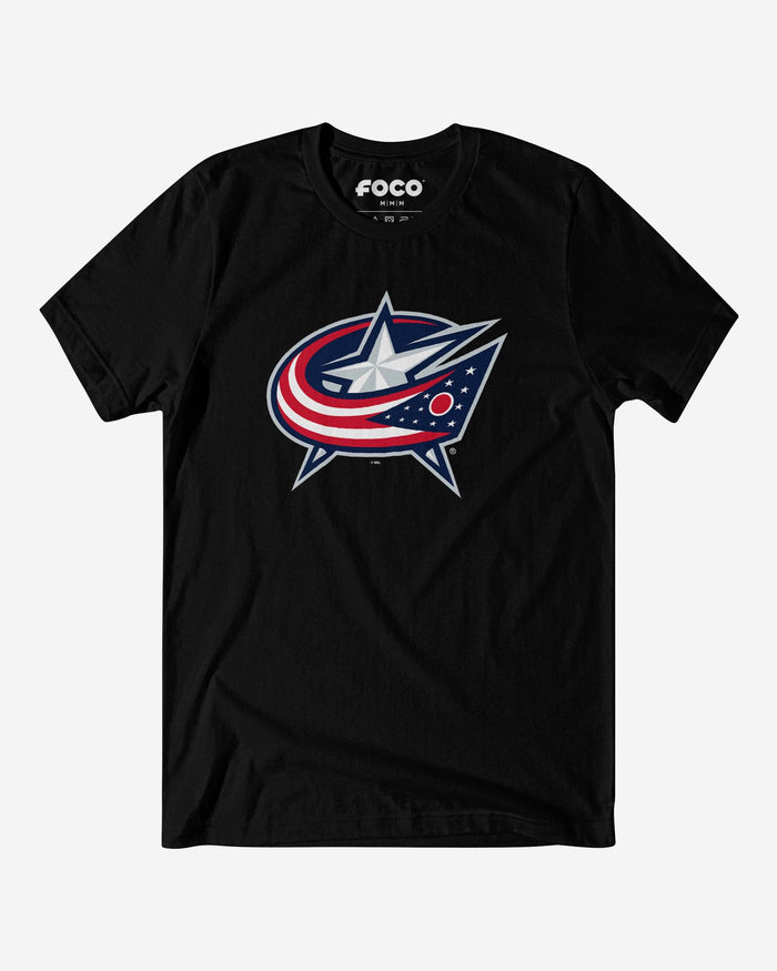 Columbus Blue Jackets Primary Logo T-Shirt FOCO Black S - FOCO.com