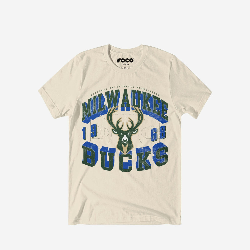 Milwaukee Bucks Court Arched Wordmark T-Shirt FOCO S - FOCO.com